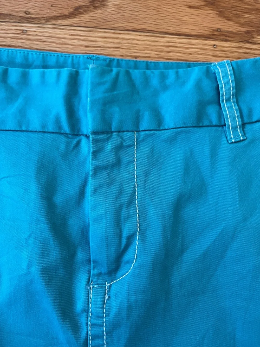 Merona Turquoise Mini Skirt Size 6 Stretch Cotton Bright Blue Casual Summer - Picture 5 of 7